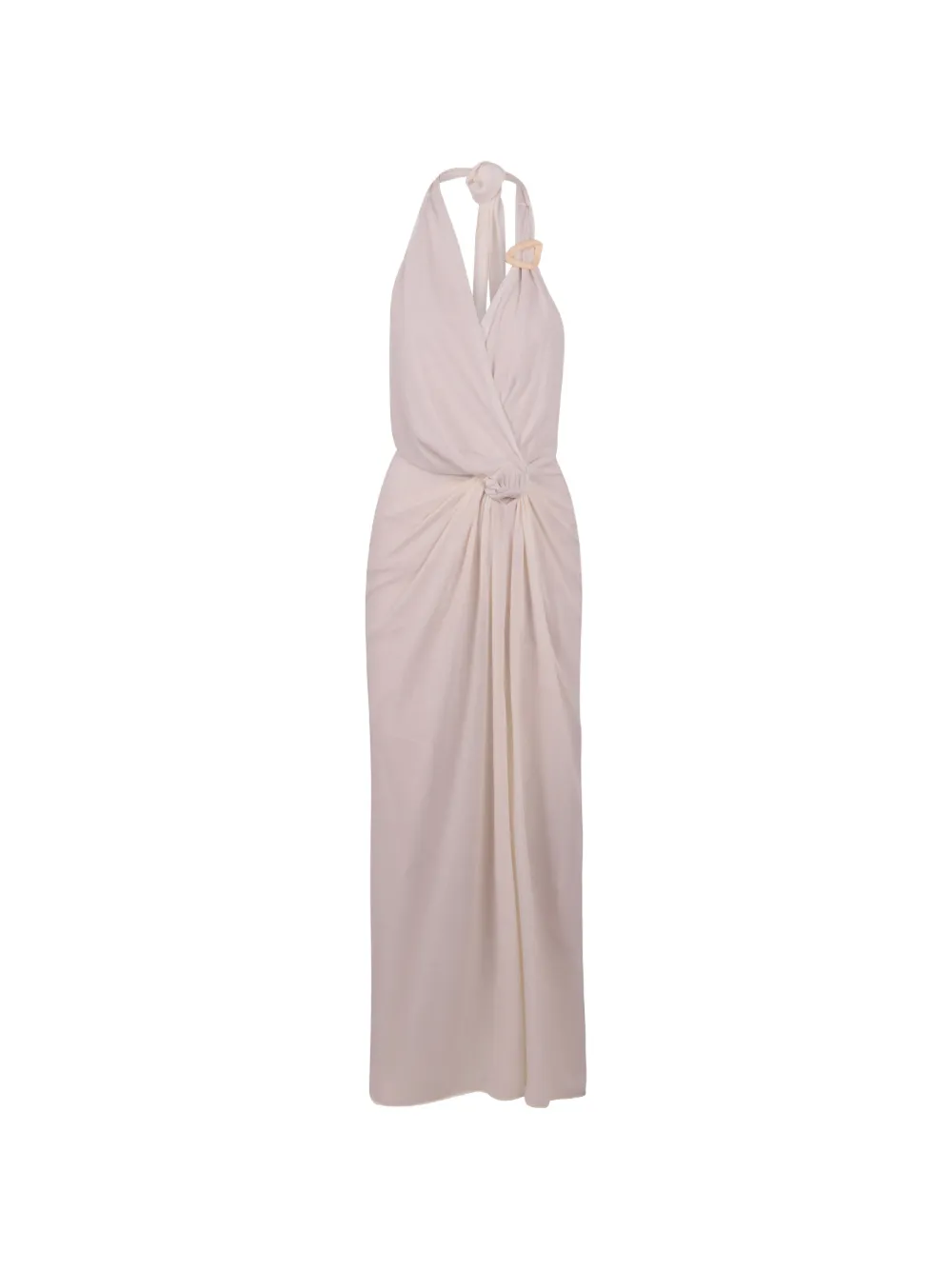 Baobab Ruched Halterneck Maxi Dress In Pink