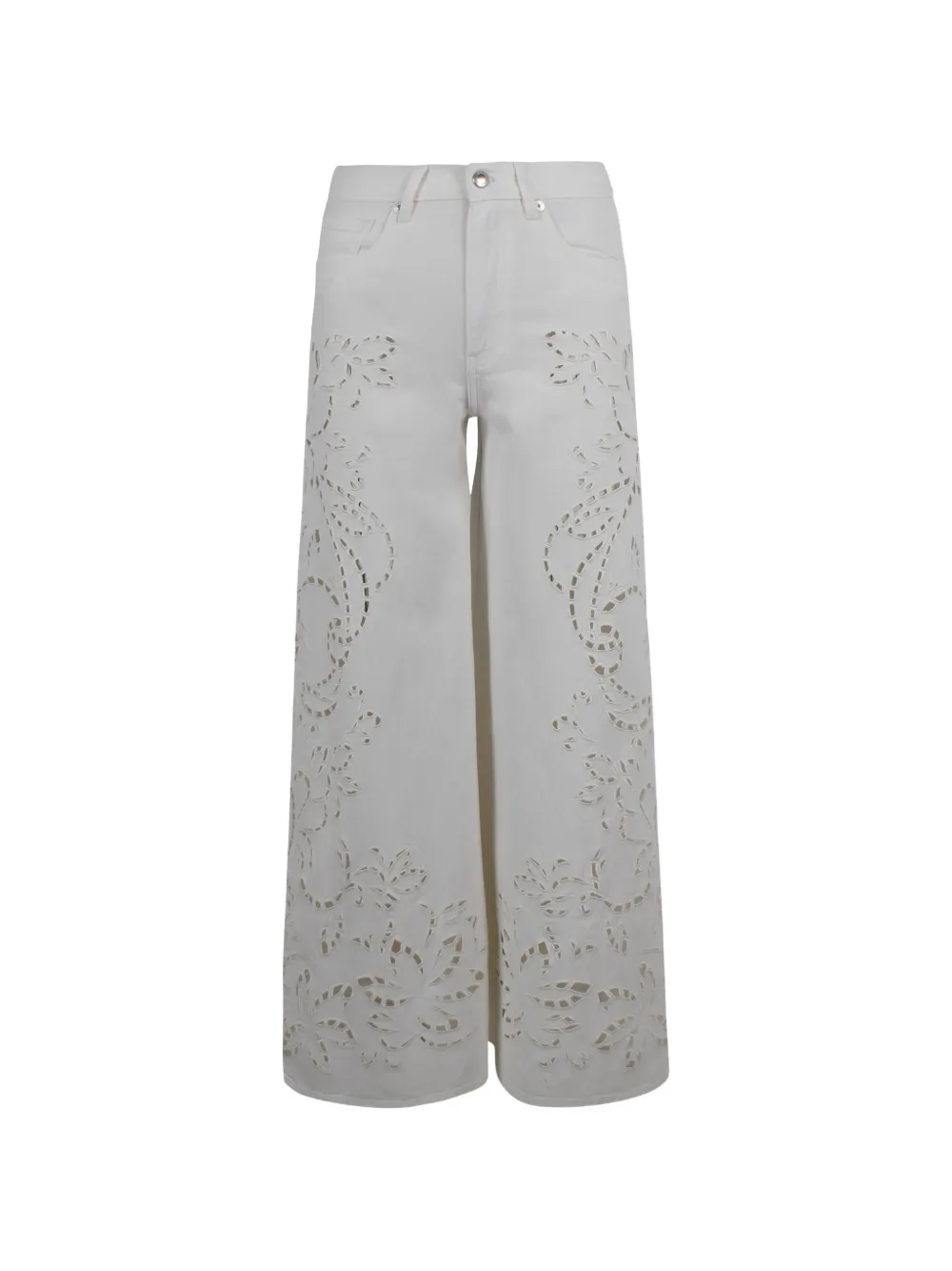ERMANNO FIRENZE Broderie Anglaise cut-out trousers - Bianco