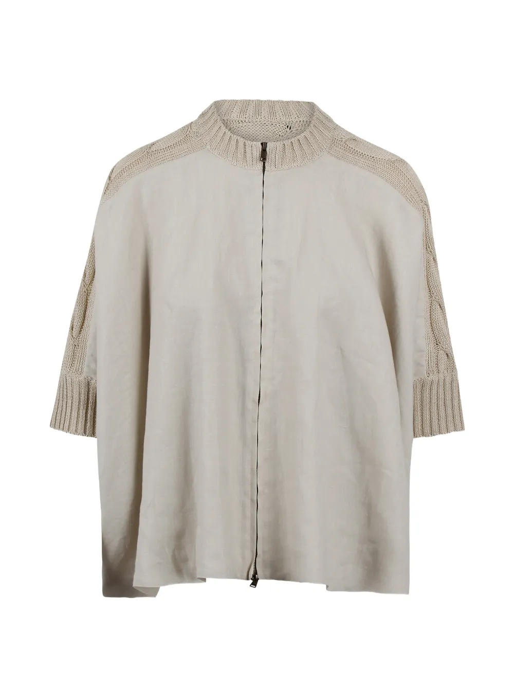 Max Mara cable-knit zip-up cardigan - Toni neutri