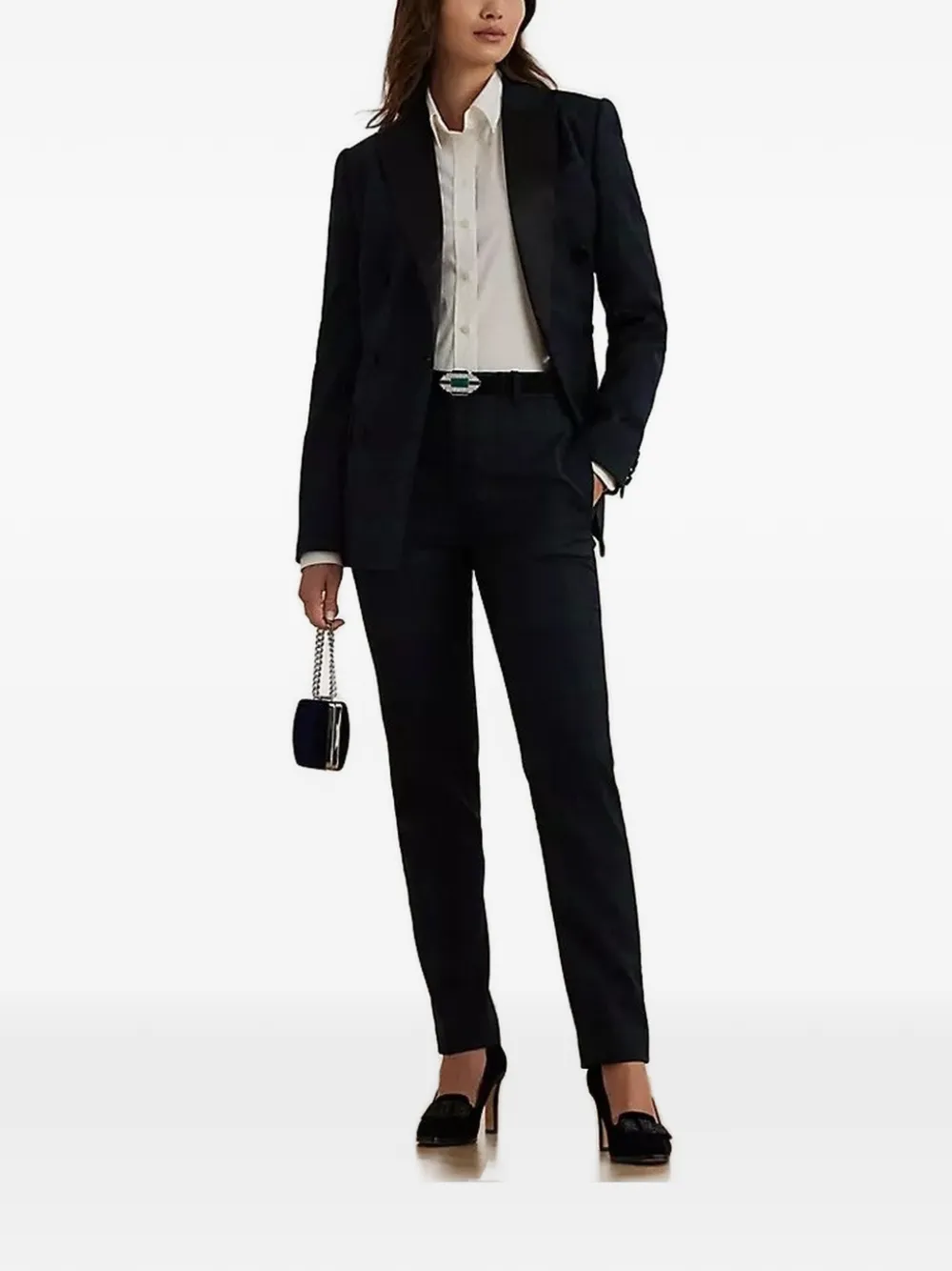 Double-Breasted Checked Blazer