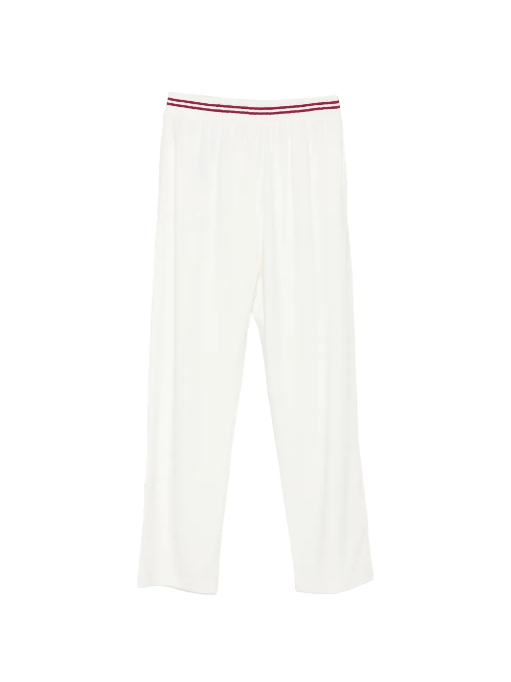 Liu Jo Interlock Drawstring Striped Track Pants - White 
