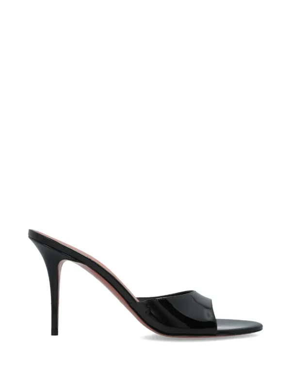 Amina Muaddi Elodie Patent Sandals in Black
