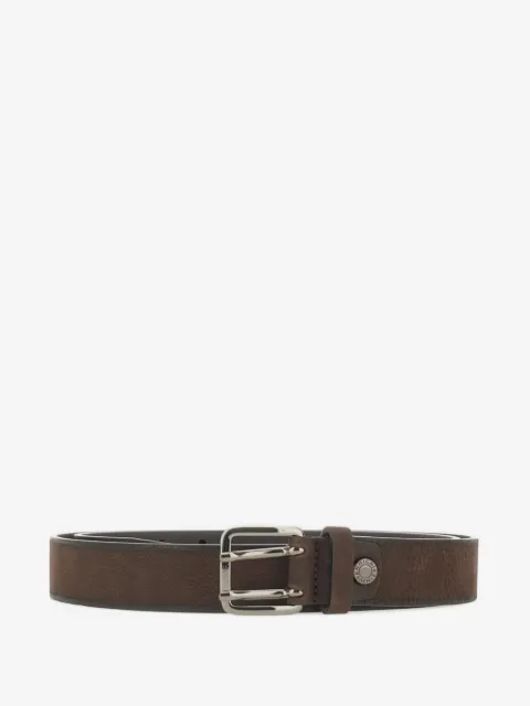 GIANNI CHIARINI pebbled double-prong leather belt