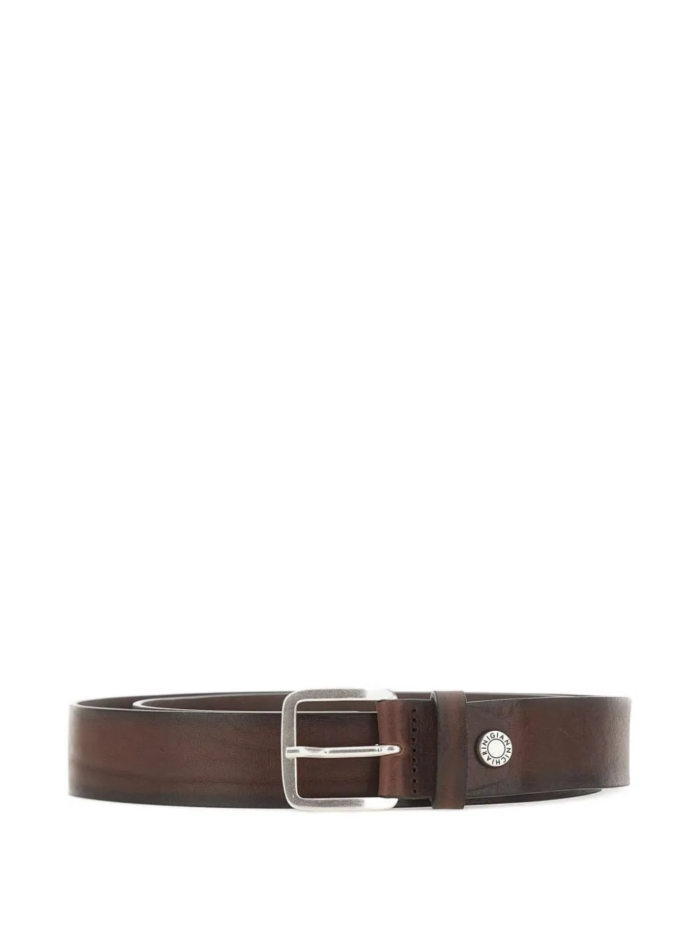 GIANNI CHIARINI smooth buckle leather belt - Marrone