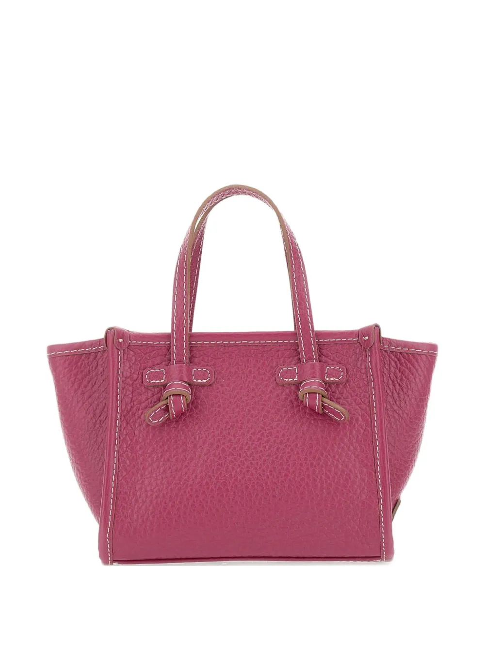 MARCELLA CLUB grained zip leather tote bag - Rosa