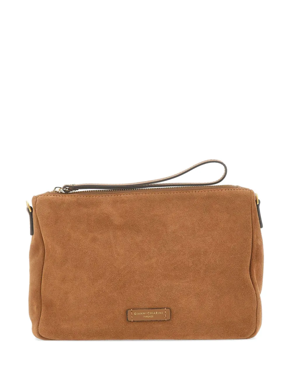 GIANNI CHIARINI Nora Pouch suede clutch bag - Marrone