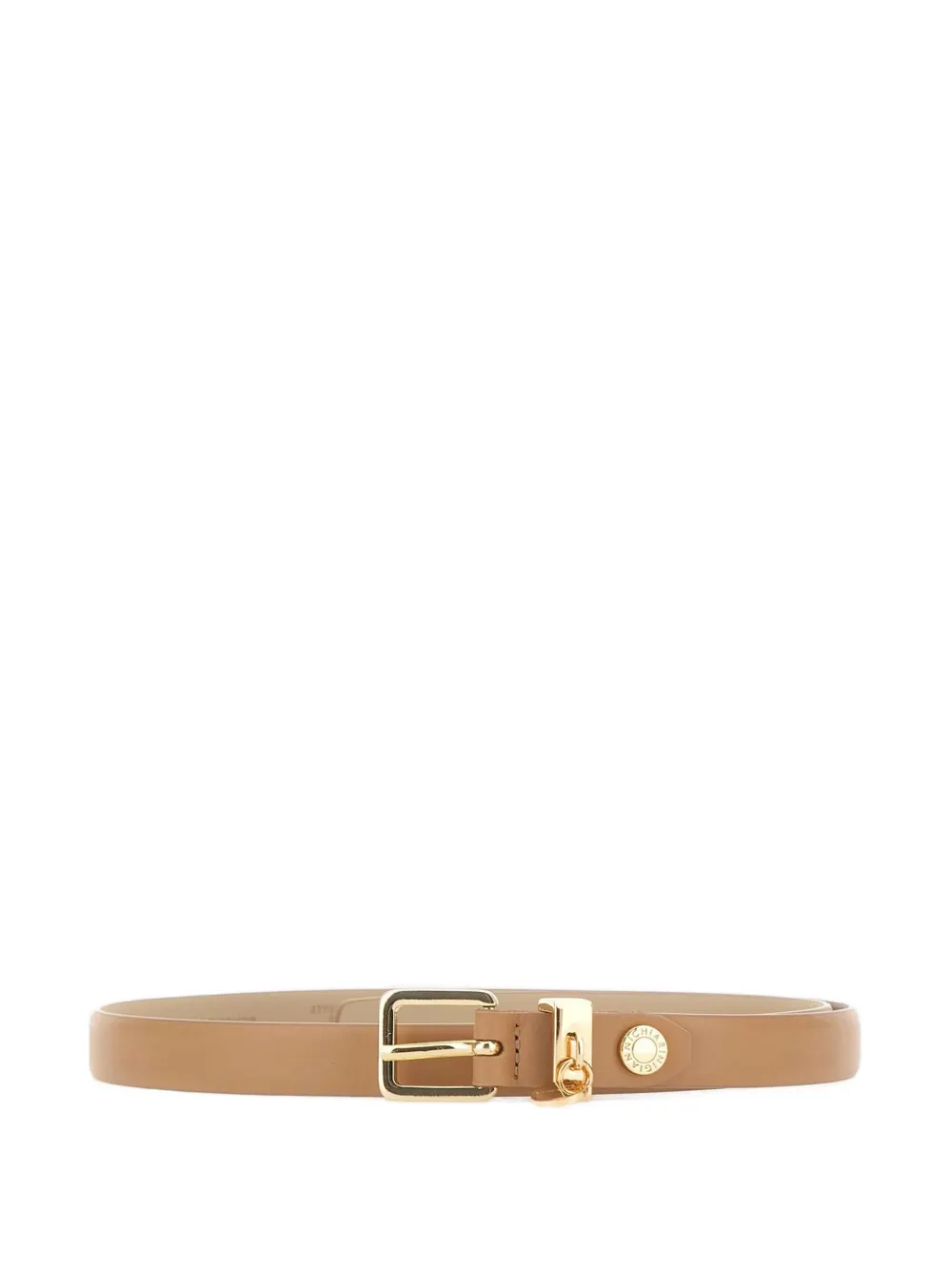 GIANNI CHIARINI buckle logo charm belt - Toni neutri