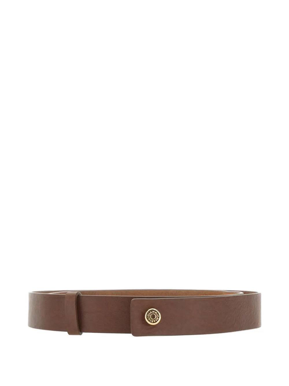 GIANNI CHIARINI hammered button leather belt - Marrone