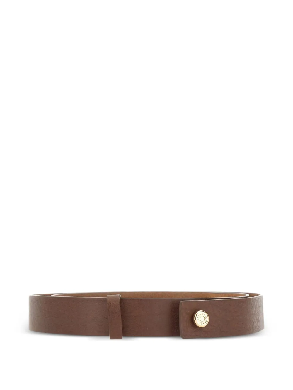 Hammered Button Leather Belt