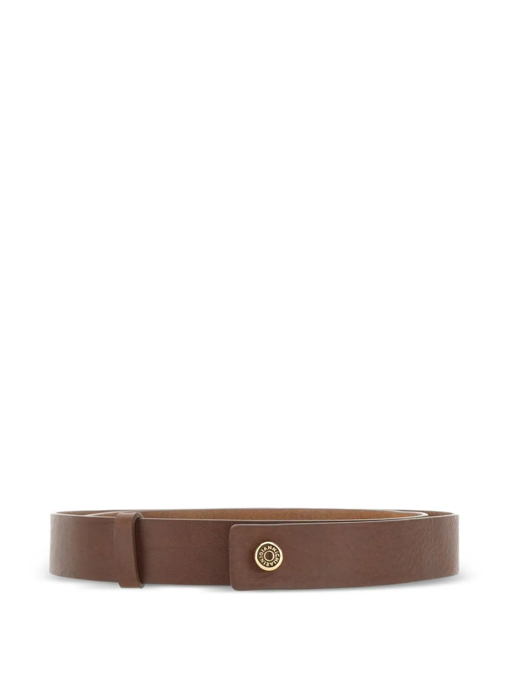 GIANNI CHIARINI hammered button leather belt - Marrone