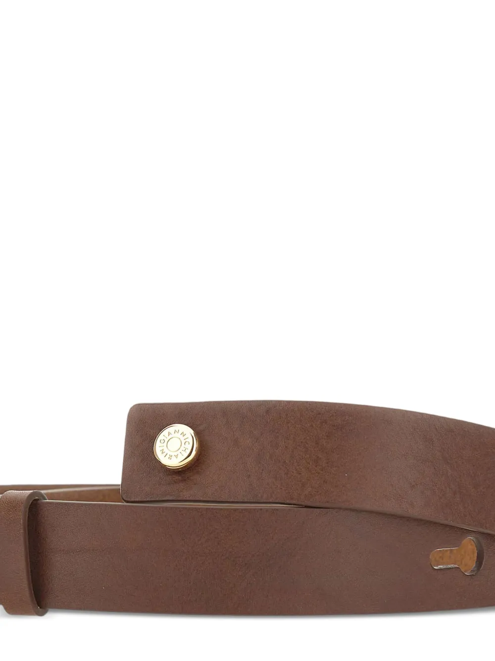 Hammered Button Leather Belt