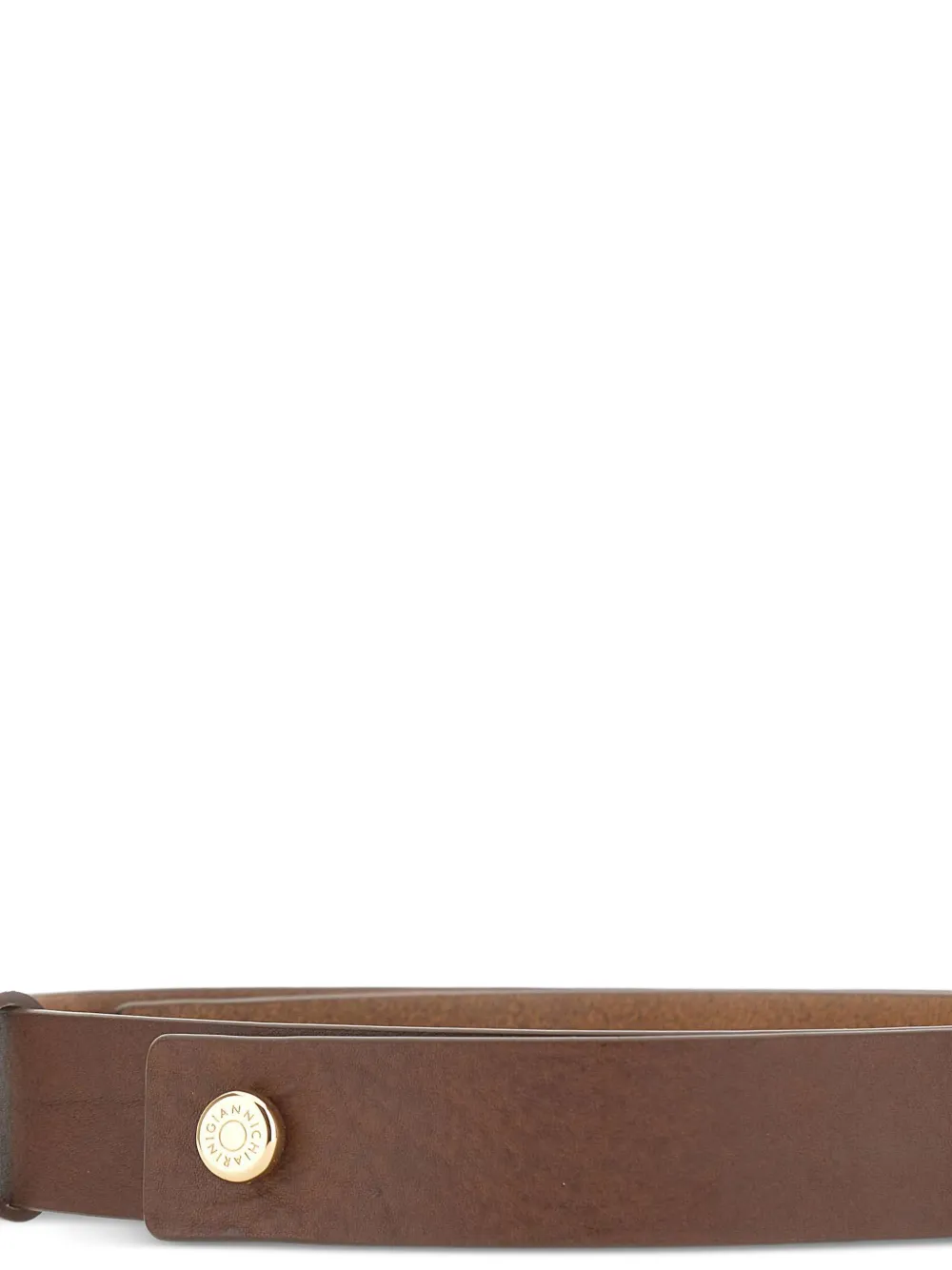 Hammered Button Leather Belt