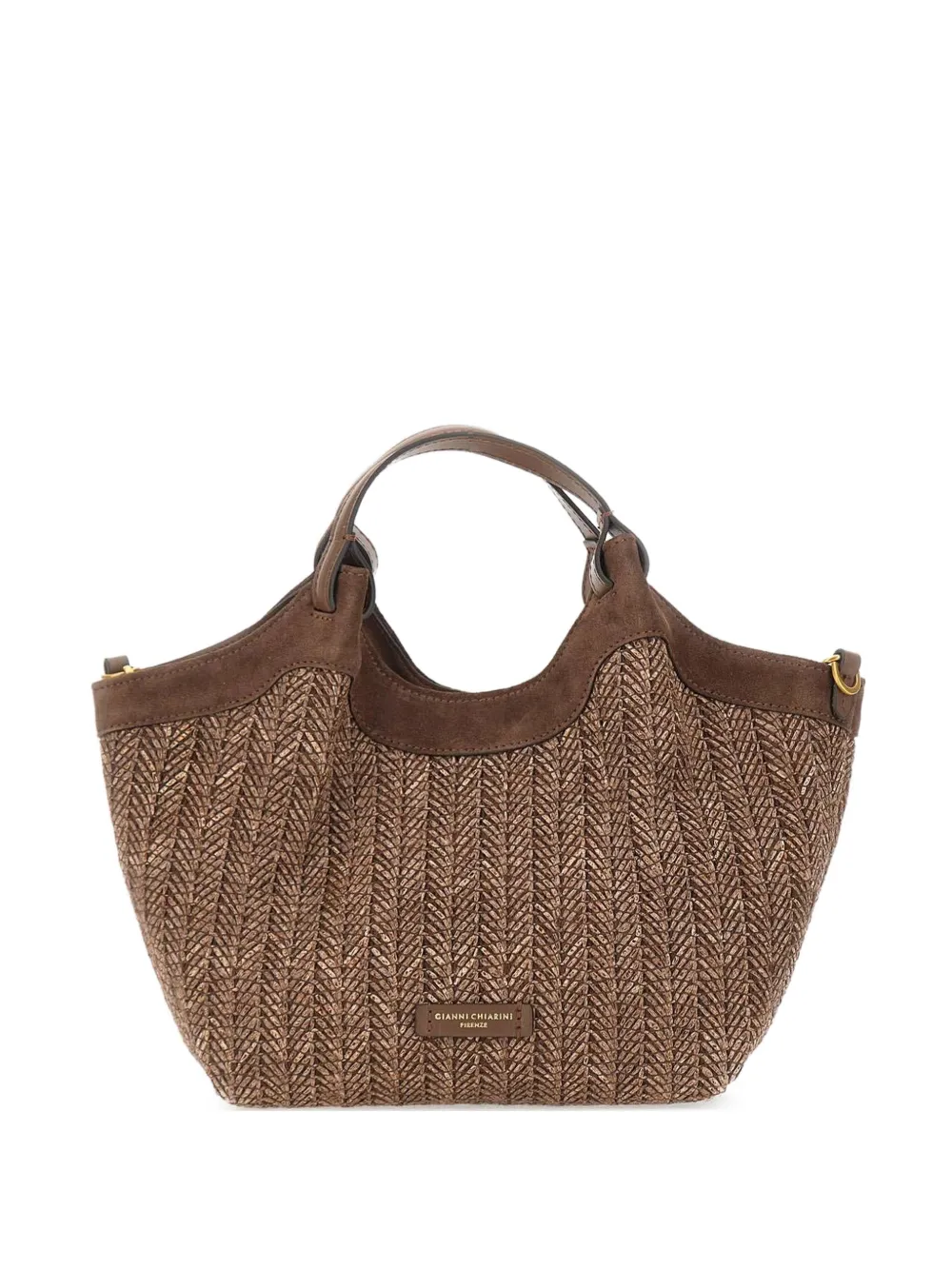 GIANNI CHIARINI small Dua woven tote bag - Marrone