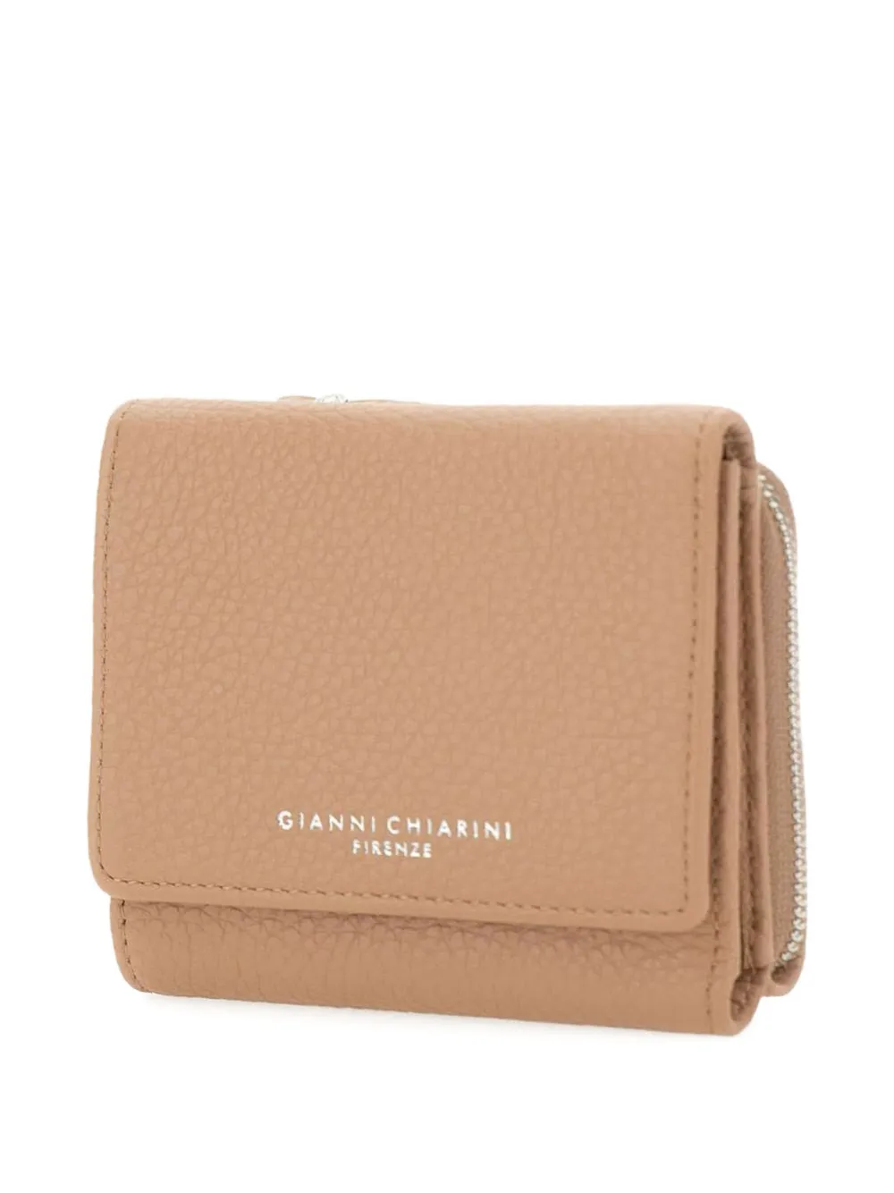  Gianni Chiarini Pebbled-leather Zip Wallet - Neutrals 
