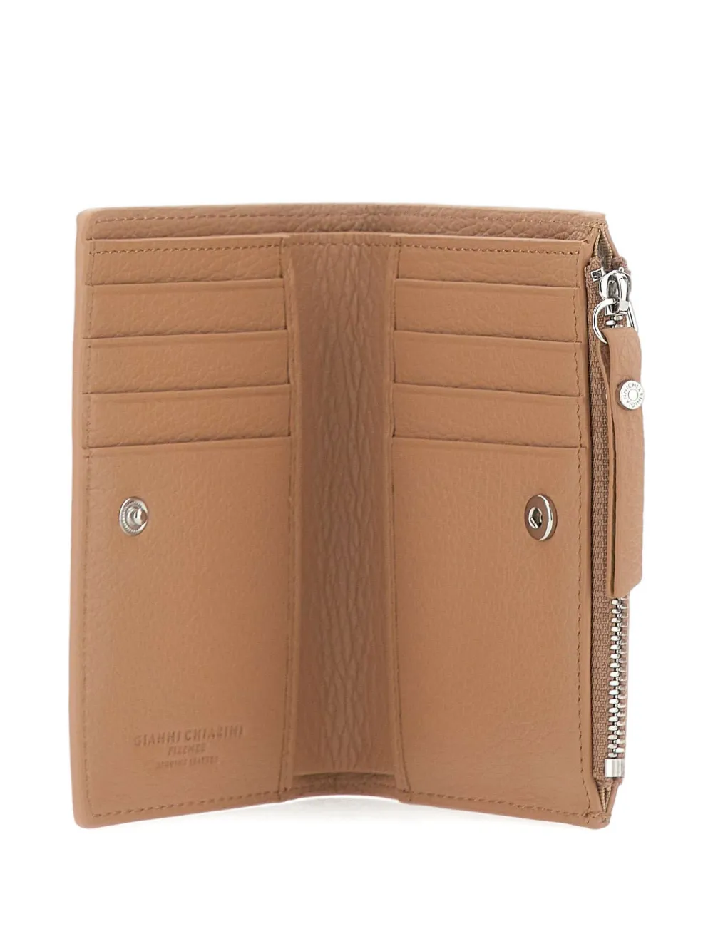 GIANNI CHIARINI Dollaro portemonnee van bewerkt leer Beige