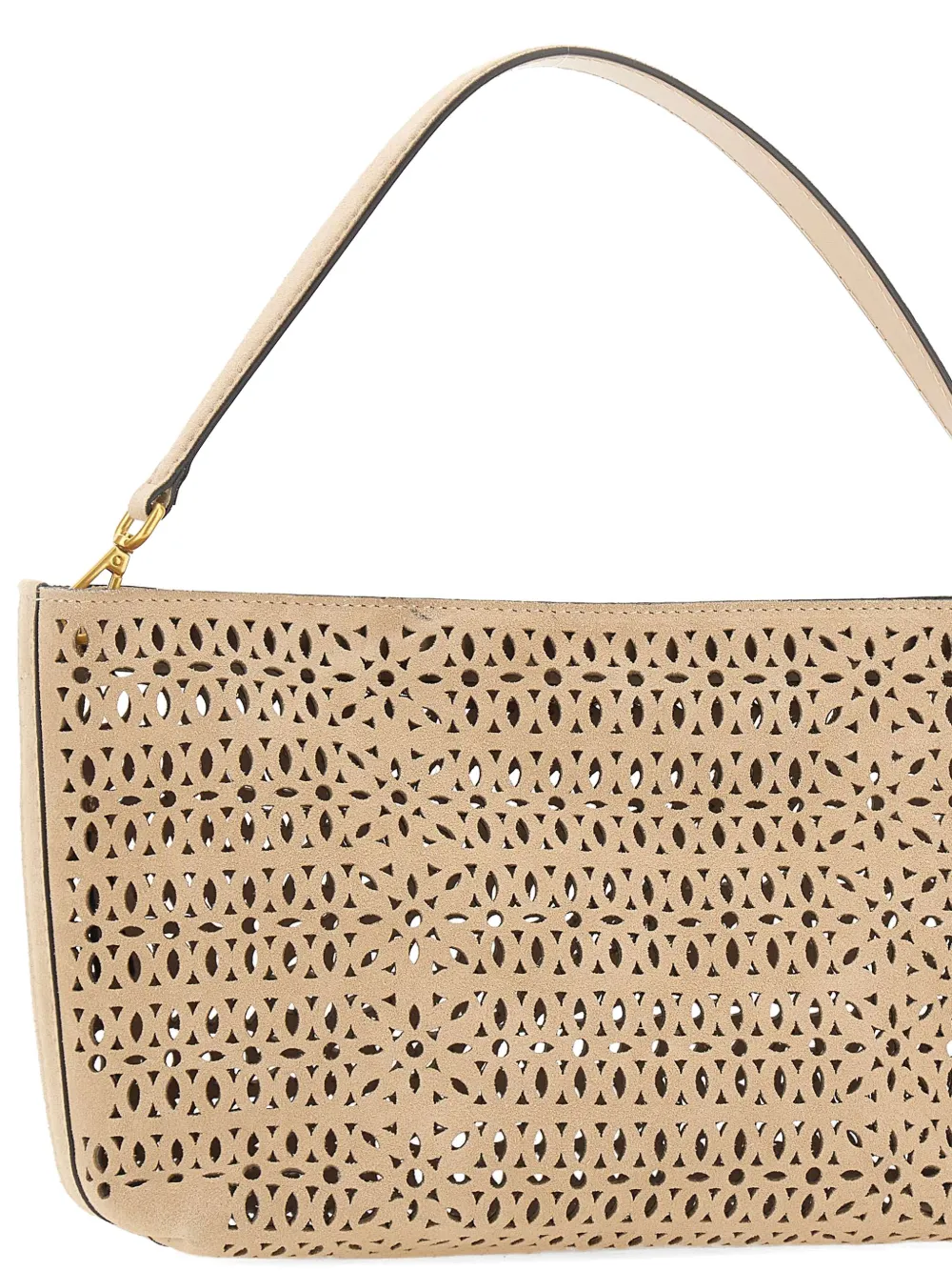 Perforated Mashup Leather Shoulder Bag