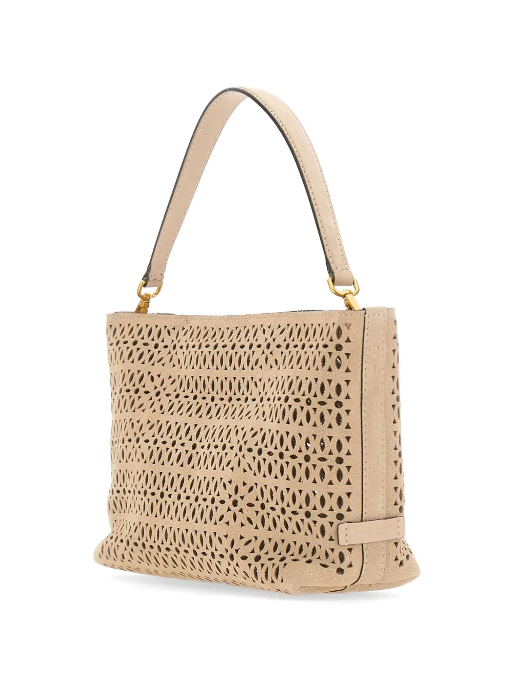 Perforated Mashup Leather Shoulder Bag
