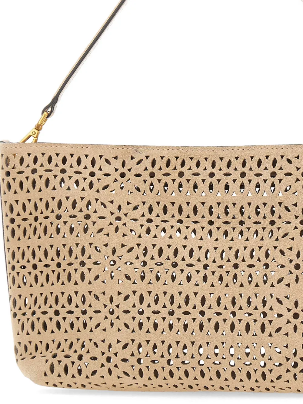 Perforated Mashup Leather Shoulder Bag