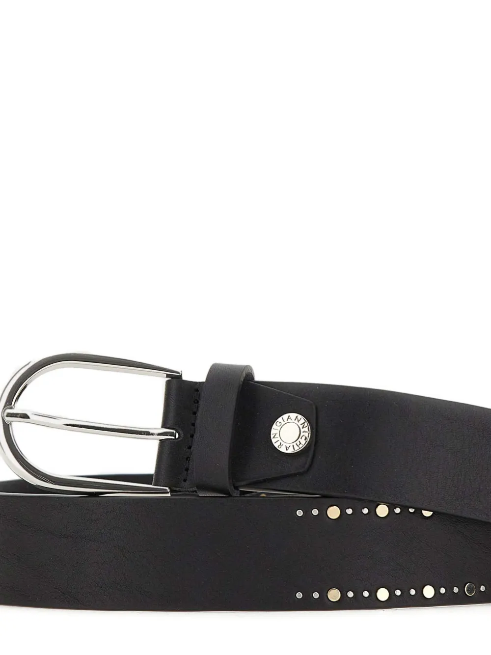 GIANNI CHIARINI Riem met ronde gesp en studs Zwart