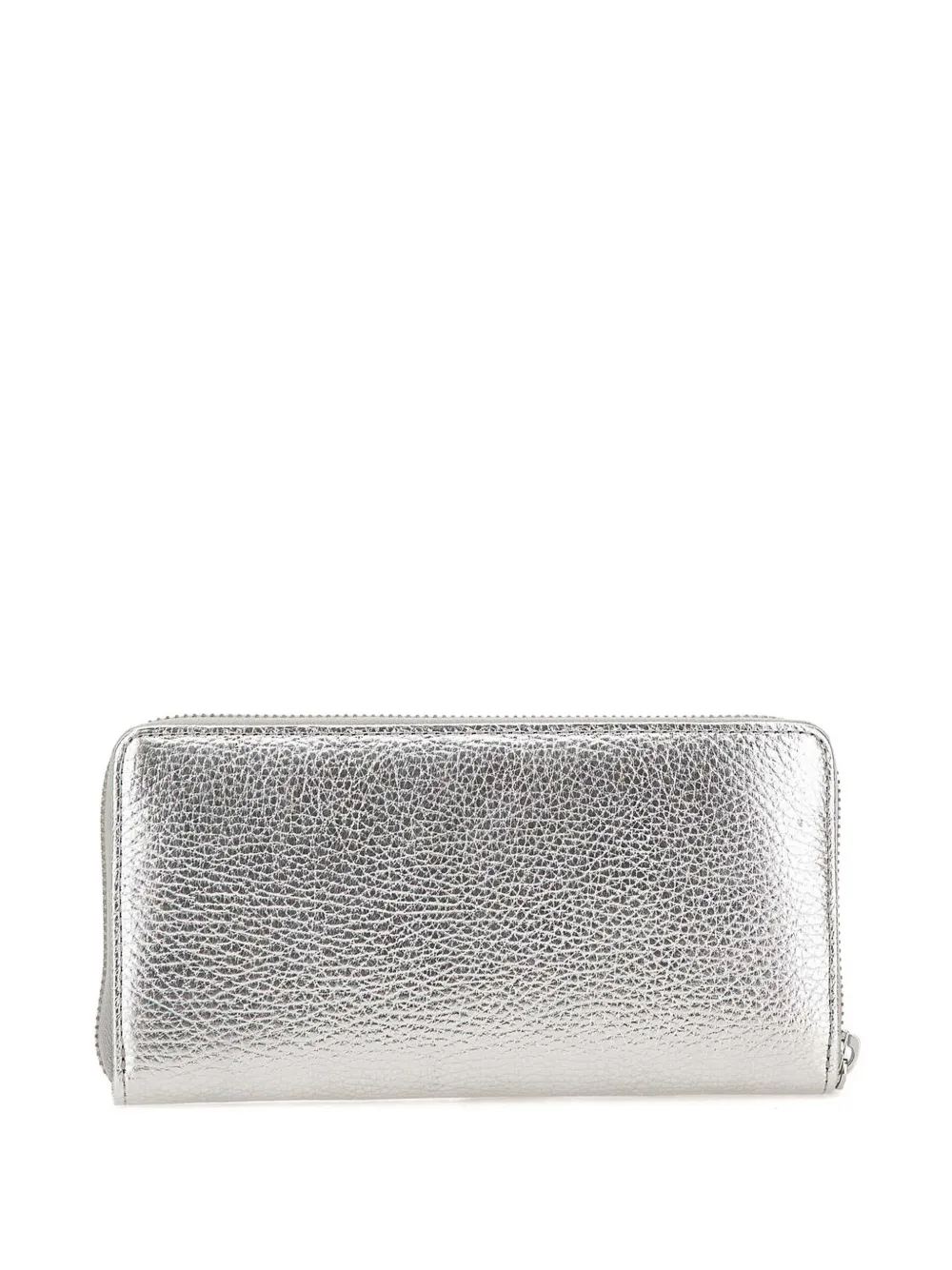  Gianni Chiarini Pebbled Laminated Zip Wallet - Silver 