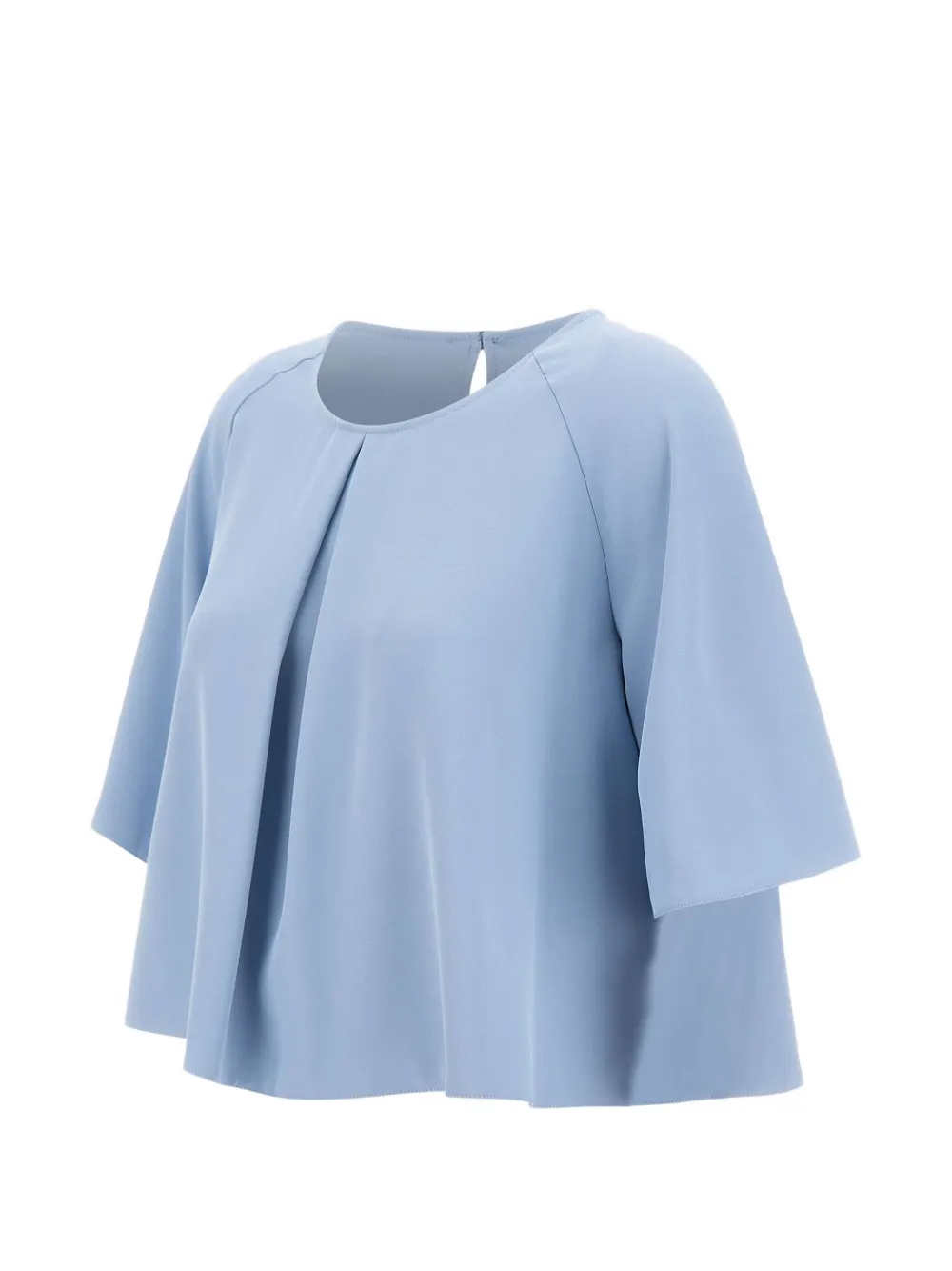  Kaos Pleated Cropped Blouse - Blue 