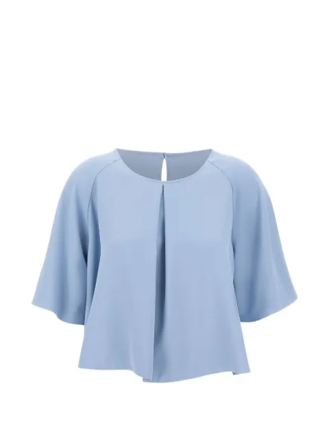 kaos pleated cropped blouse