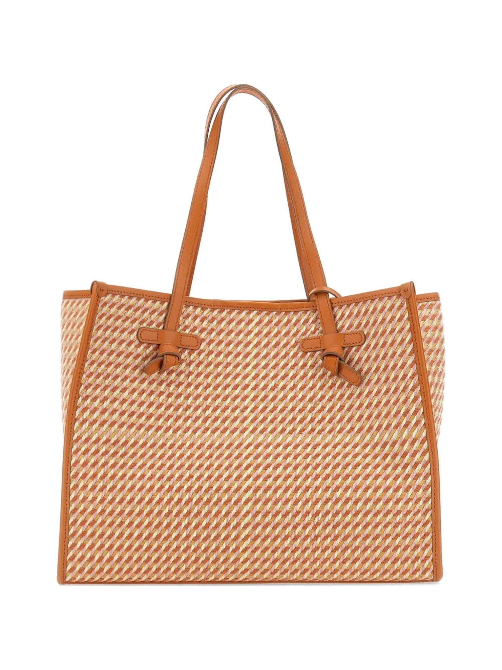 GIANNI CHIARINI Marcella woven houndstooth tote bag - Arancione