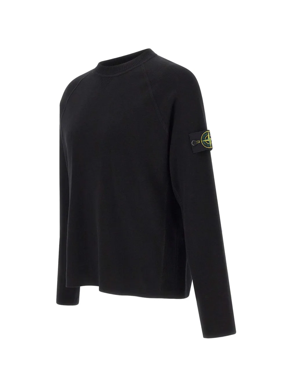 Stone Island 5100045 compacte geribbelde katoenen trui Zwart