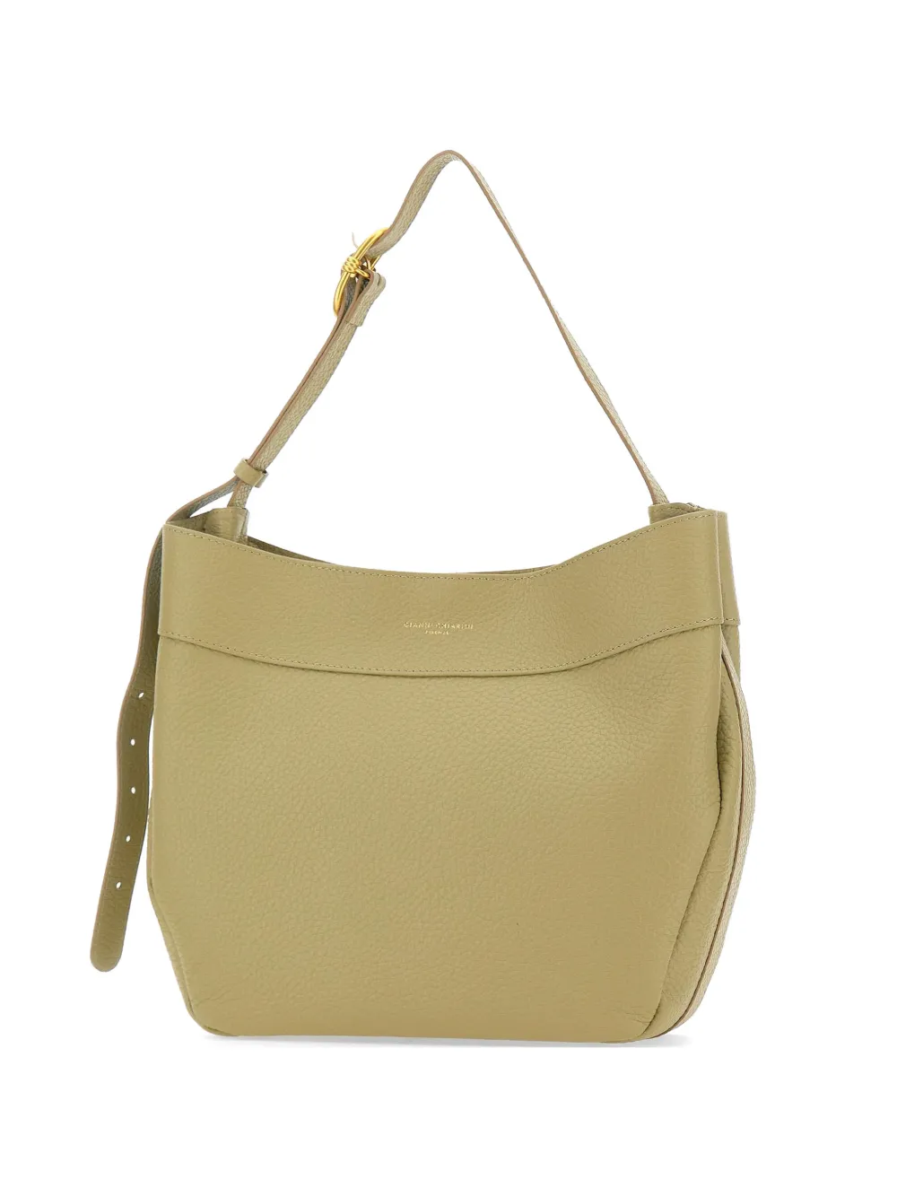 GIANNI CHIARINI Selena grained buckle shoulder bag - Verde