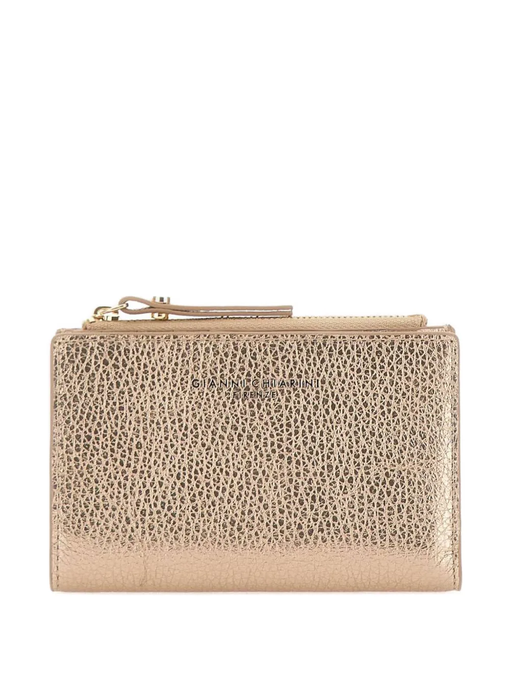 GIANNI CHIARINI Dollaro logo printed leather wallet - Oro
