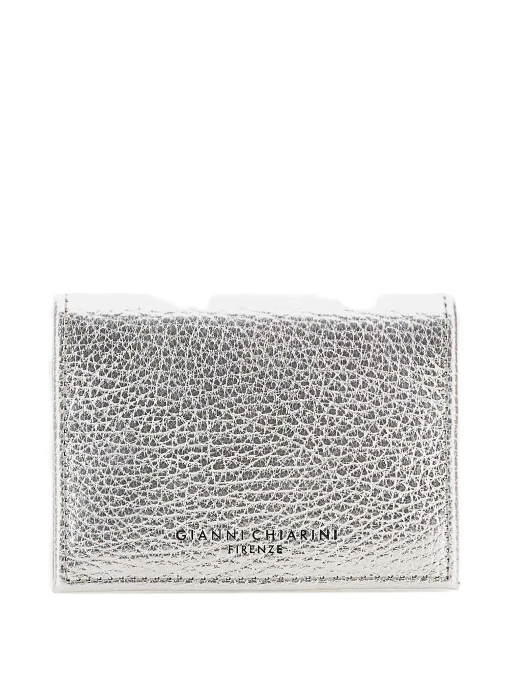 GIANNI CHIARINI Dollaro pebbled-leather card holder - Argento