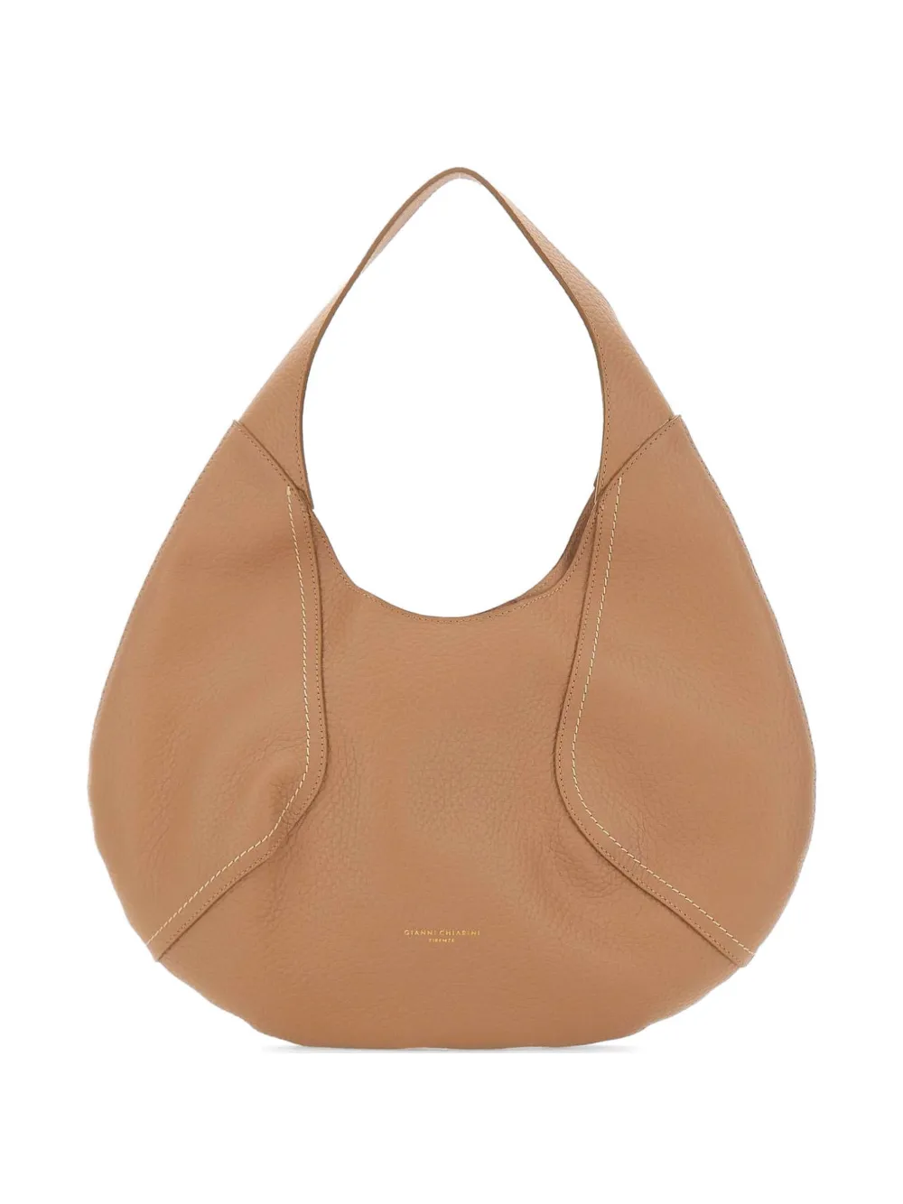 GIANNI CHIARINI Zeudi grained stitching shoulder bag - Toni neutri
