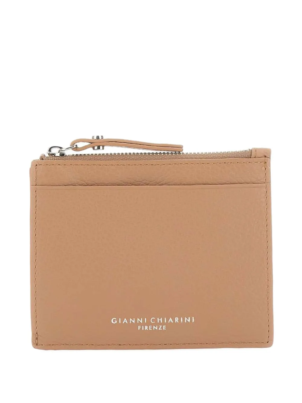 GIANNI CHIARINI Dollaro pebbled zip leather wallet - Toni neutri