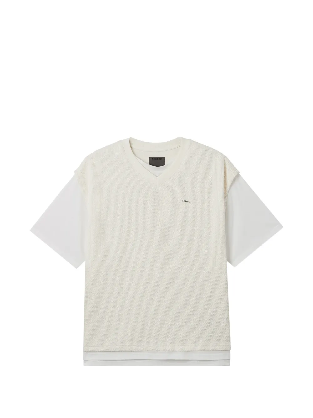 Musium Div. V-neck waffle vest - Bianco