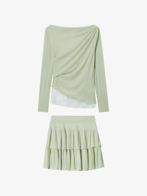 b+ab ruffled mini skirt set