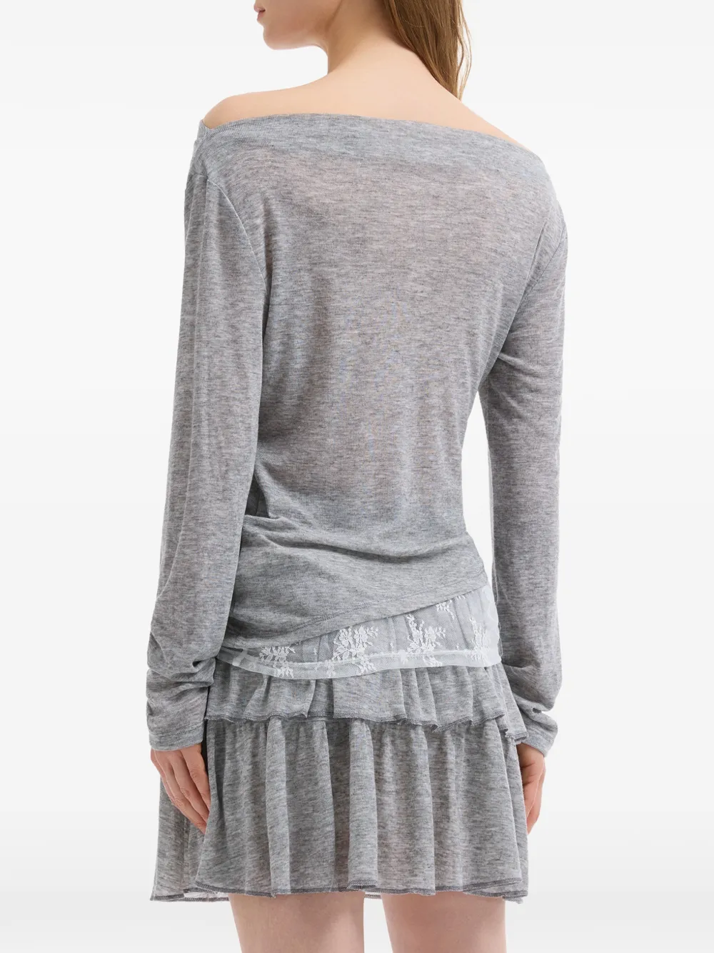 b+ab Mini-rok met ruches Grijs