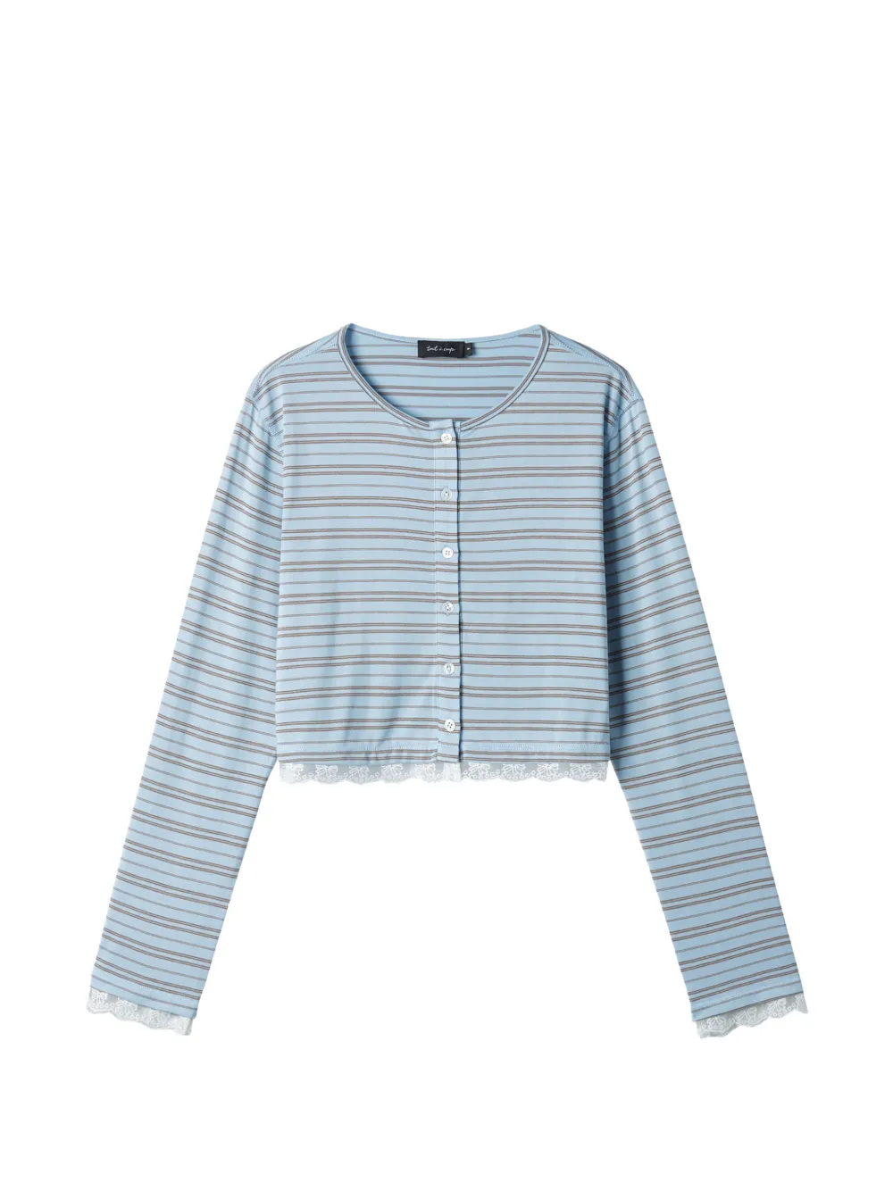 tout a coup Cardigan a righe con orlo in pizzo - Blu