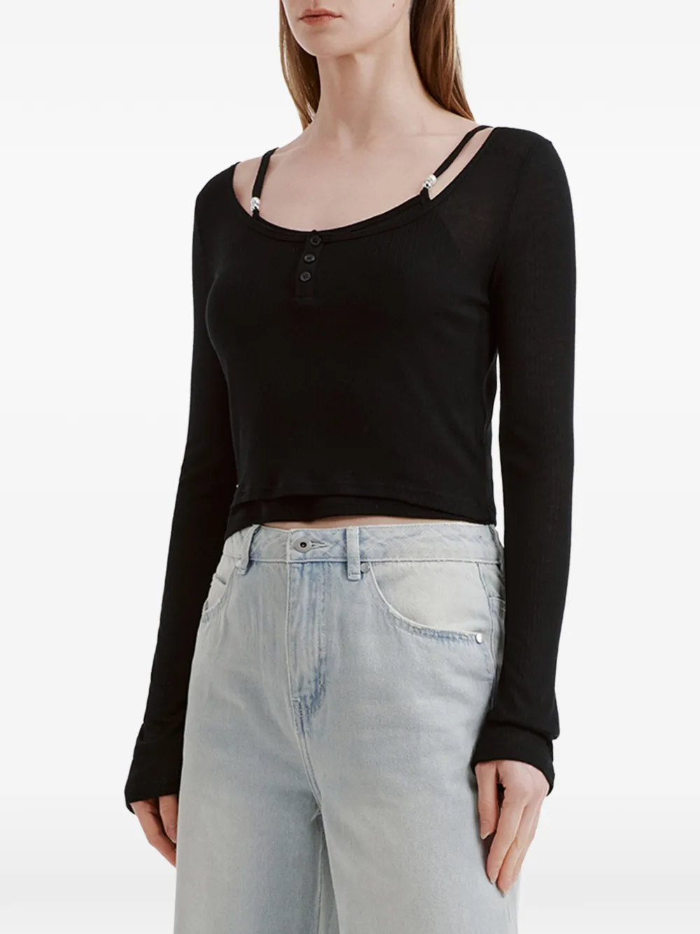  Musium Div. Buttoned Top - Black 