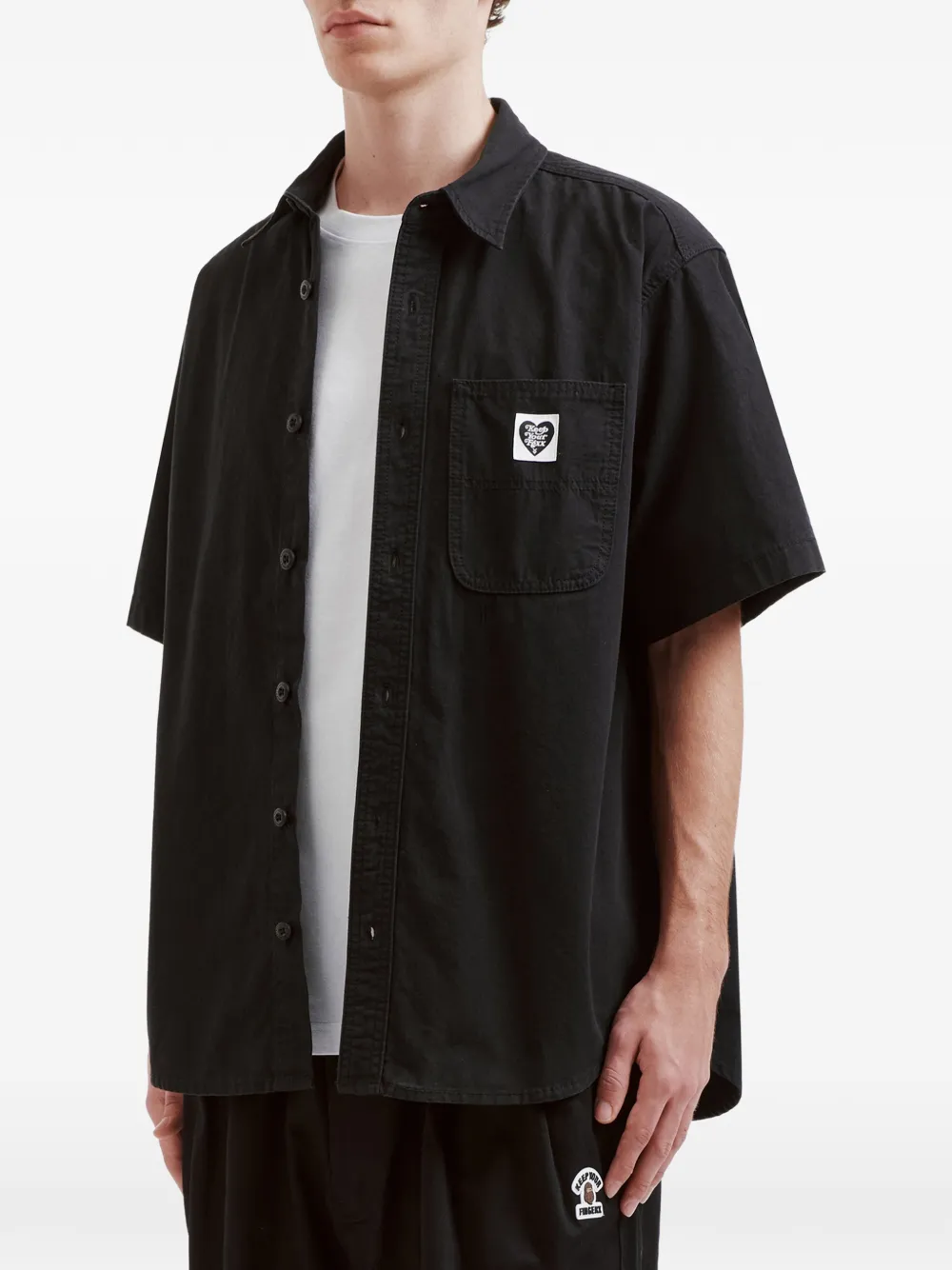  Fingercroxx Patch-pocket Shirt - Black 