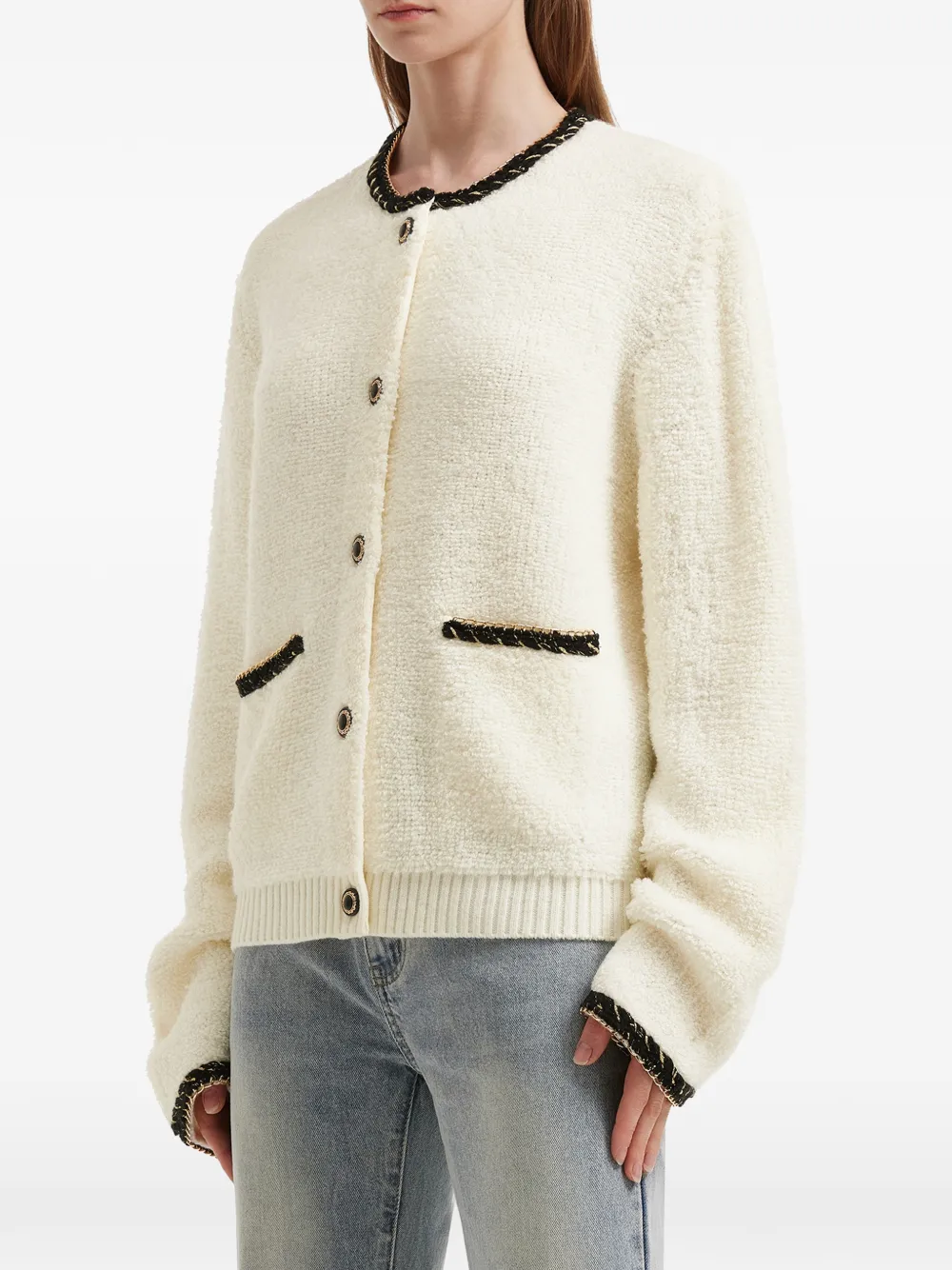  B+ab Round-neck Cardigan - Neutrals 