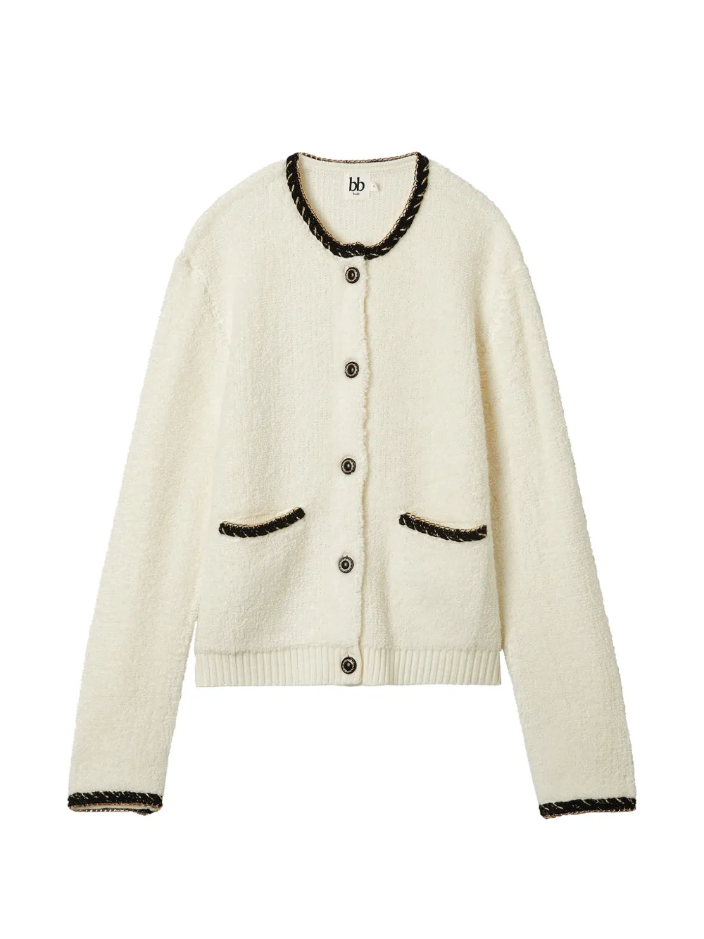 B+ab Cardigan Mit Rundem Ausschnitt In White