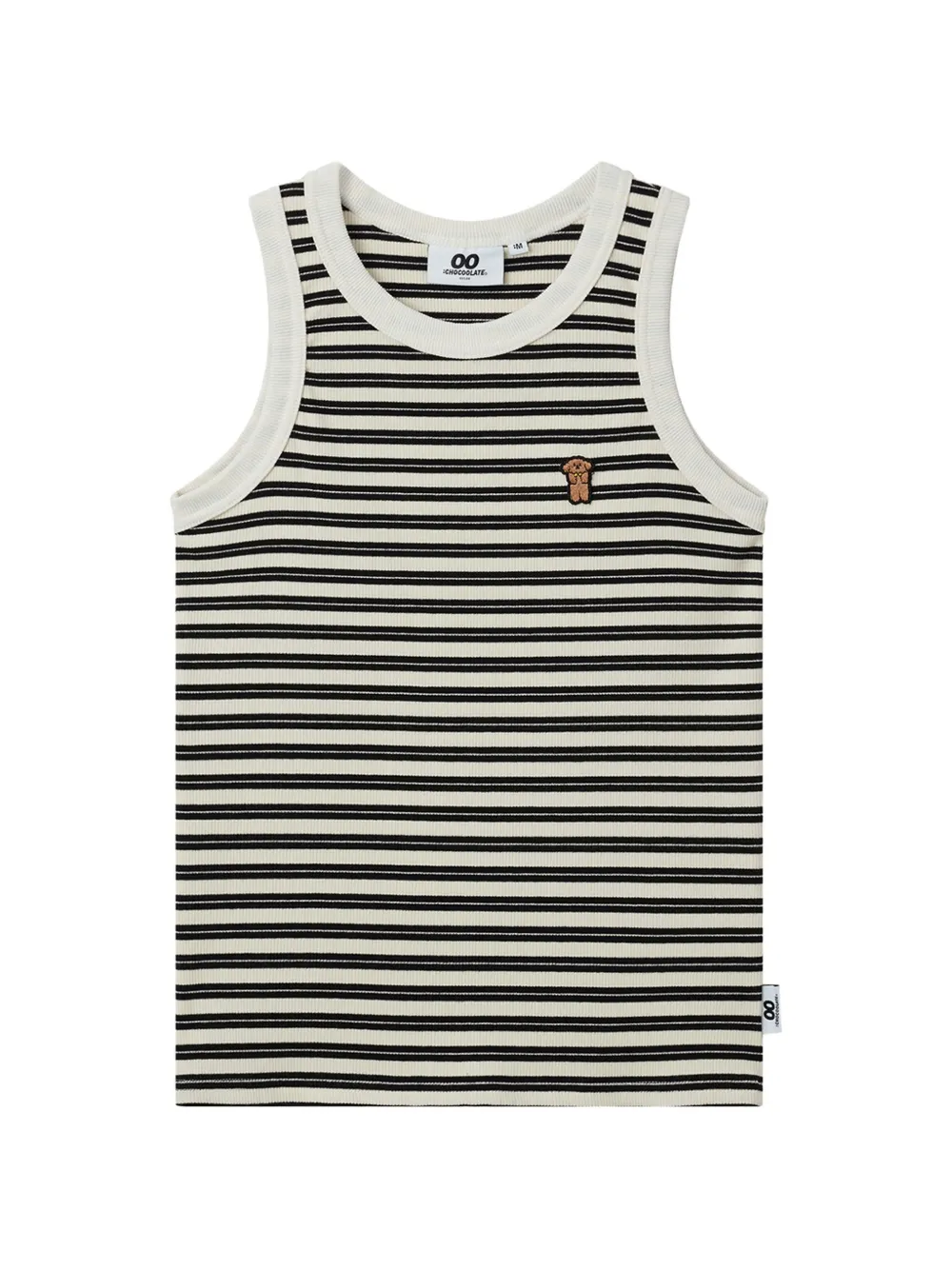 CHOCOOLATE Top a righe con ricamo - Toni neutri