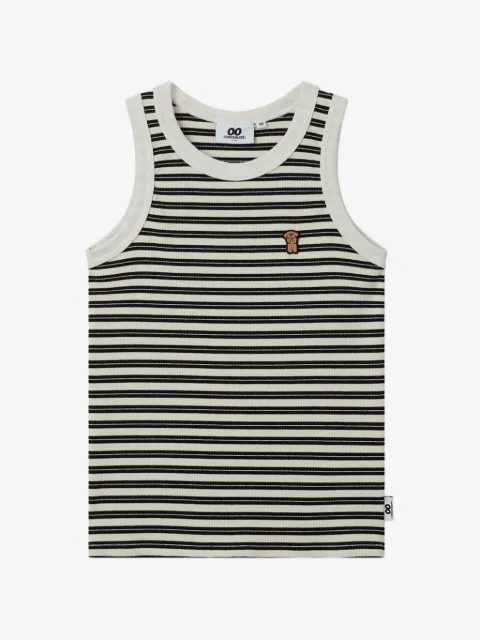 CHOCOOLATE striped-pattern embroidered-detail top
