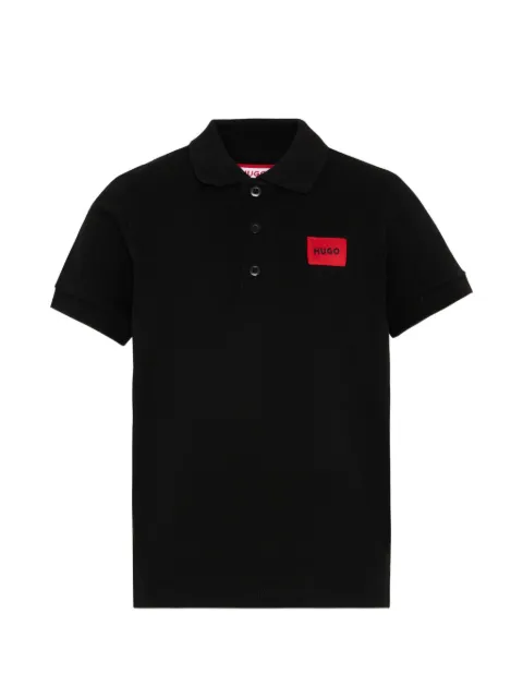 HUGO KIDS playera tipo polo manga corta con parche del logo
