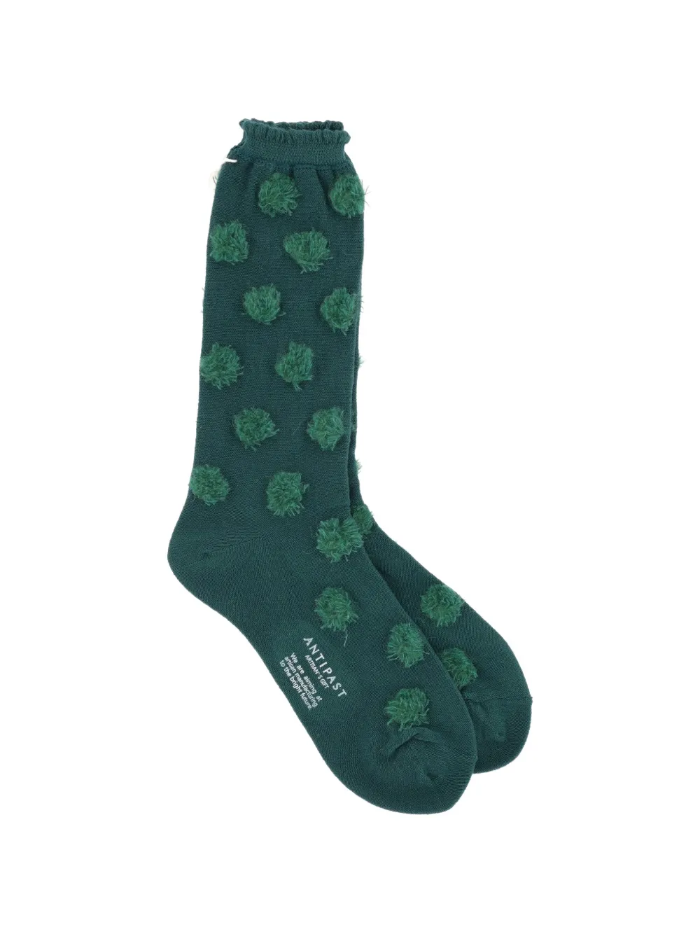 Antipast knitted pompom-details socks - Verde