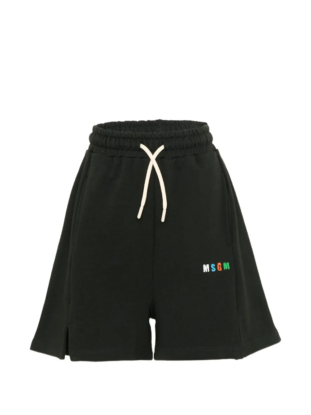 MSGM Kids drawstring logo-detail shorts - Nero
