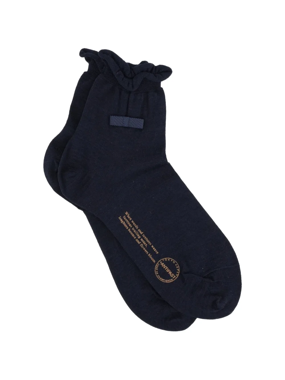 Antipast knitted ruffle-detail socks - Nero