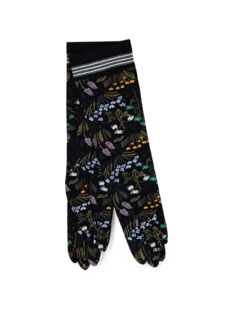 Antipast floral-print knitted gloves