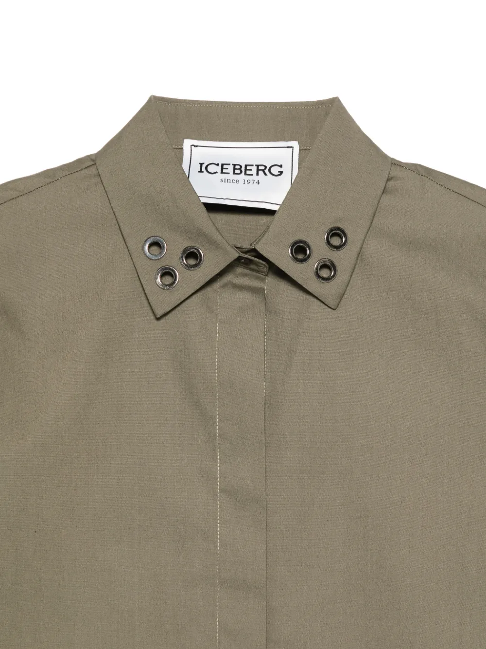  Iceberg Eyelet Collared Top - Green 