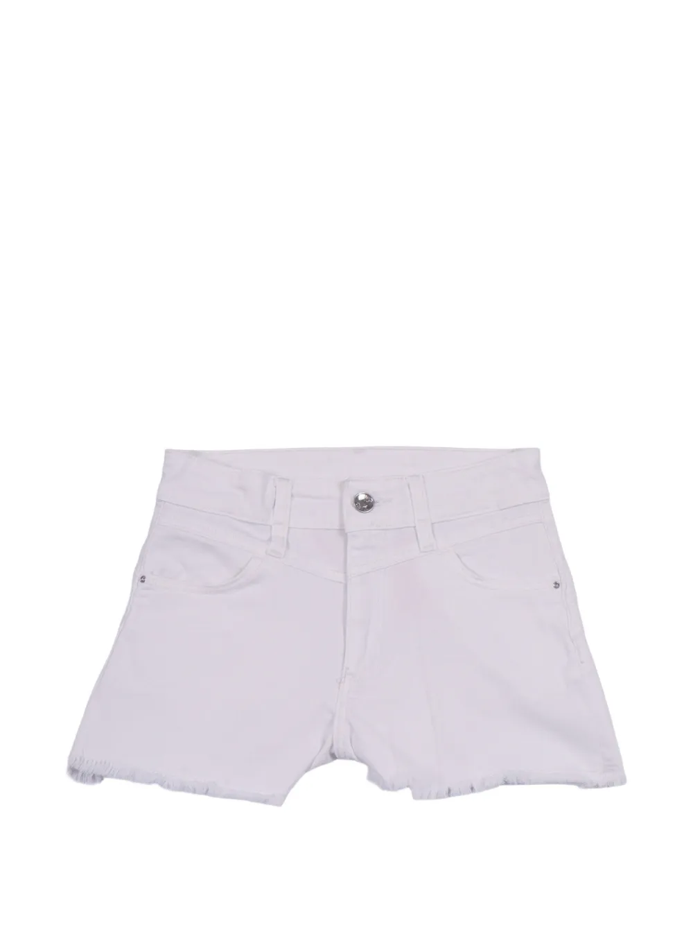 Liu Jo Kids frayed-hem denim shorts - Weiß